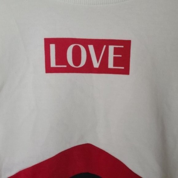 SHEIN Girls Letter Print Colorblock Pullover‎ Love - Picture 4 of 6